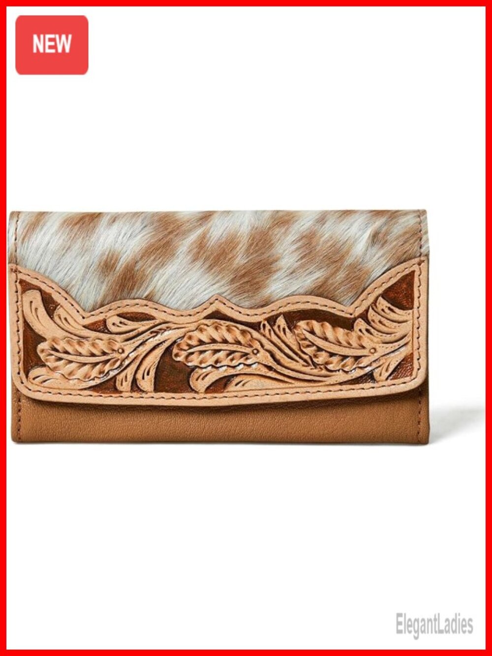 Handmade RFID Blocking Trifold Wallet with Tooled Leather Design
